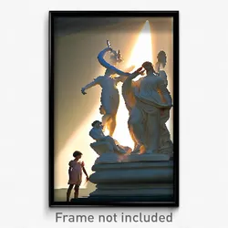 Pixel Art Poster - Graceful Statue (8 Bit Psychedelic Trippy Video Game Print)