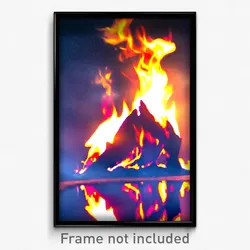 Pixel Art Poster - Reflecting Fire (8 Bit Psychedelic Trippy Video Game Print)