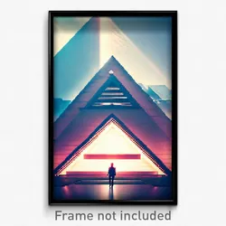 Pixel Art Poster - Triangular University (8 Bit Psychedelic Video Game Print)