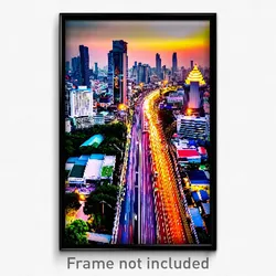 Pixel Art Poster - Striking Thai City (8 Bit Psychedelic Video Game Print)