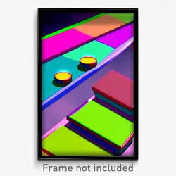 Pixel Art Poster - Multicolored Table (8 Bit Psychedelic Video Game Print)