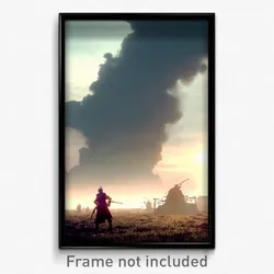 Pixel Art Poster - Sentimental Battlefield (8 Bit Psychedelic Video Game Print)