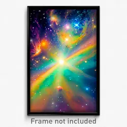 Pixel Art Poster - Acidic Galaxy (8 Bit Psychedelic Trippy Video Game Print)
