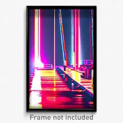 Pixel Art Poster - Flashy Mooring (8 Bit Psychedelic Trippy Video Game Print)