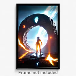 Pixel Art Poster - Infamous Portal (8 Bit Psychedelic Trippy Video Game Print)