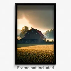 Pixel Art Poster - Jaw Dropping Farmstead (8 Bit Psychedelic Video Game Print)