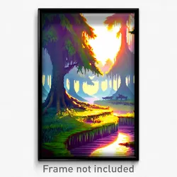Pixel Art Poster - Artistic Fen (8 Bit Psychedelic Trippy Video Game Print)