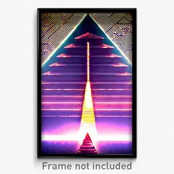 Pixel Art Poster - Glamorous Pyramid (8 Bit Psychedelic Trippy Video Game Print)