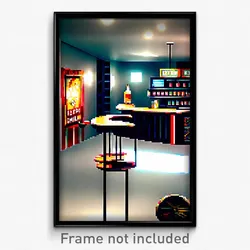 Pixel Art Poster - Extra Small Bar (8 Bit Psychedelic Trippy Video Game Print)