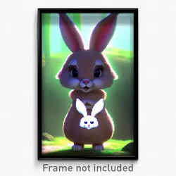 Pixel Art Poster - Mushy Rabbit (8 Bit Psychedelic Trippy Video Game Print)