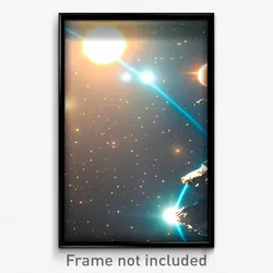 Pixel Art Poster - Buoyant Outer Space (8 Bit Psychedelic Video Game Print)