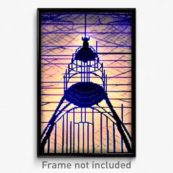 Pixel Art Poster - Complex Wire Frame Motte (8 Bit Psychedelic Video Game Print)