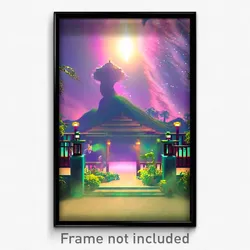 Pixel Art Poster - Swirly Retreat (8 Bit Psychedelic Trippy Video Game Print)