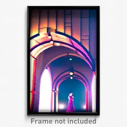 Pixel Art Poster - Stylish Arch (8 Bit Psychedelic Trippy Video Game Print)