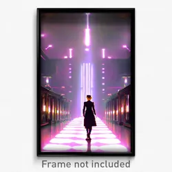 Pixel Art Poster - Acidic Hall (8 Bit Psychedelic Trippy Weird Video Game Print)