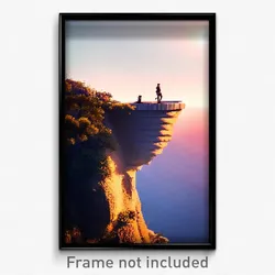 Pixel Art Poster - Amazing Ledge (8 Bit Psychedelic Trippy Video Game Print)