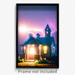 Pixel Art Poster - Electric Homestead (8 Bit Psychedelic Video Game Print)