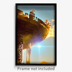Pixel Art Poster - Sunny Conquest (8 Bit Psychedelic Trippy Video Game Print)