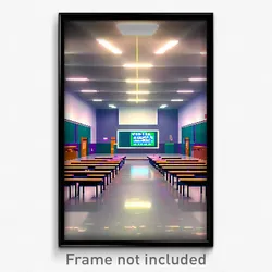 Pixel Art Poster - Virtual Middle School (8 Bit Psychedelic Video Game Print)