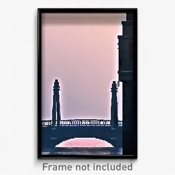 Pixel Art Poster - Lonely Bridge (8 Bit Psychedelic Trippy Video Game Print)