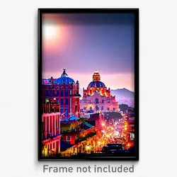 Pixel Art Poster - Upbeat Mexican City (8 Bit Psychedelic Video Game Print)