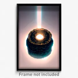 Pixel Art Poster - Circular Cairn (8 Bit Psychedelic Trippy Video Game Print)