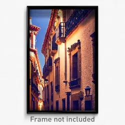 Pixel Art Poster - Dense Spanish Architecture (8 Bit Video Game Print)