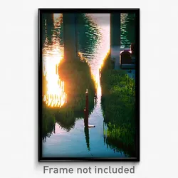 Pixel Art Poster - Tall Pond (8 Bit Psychedelic Trippy Weird Video Game Print)