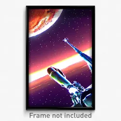 Pixel Art Poster - Stimulating Mars (8 Bit Psychedelic Trippy Video Game Print)