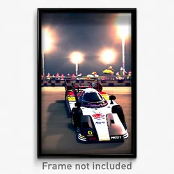 Pixel Art Poster - Elaborate Racecar (8 Bit Psychedelic Trippy Video Game Print)
