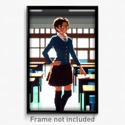 Pixel Art Poster - Normal Classroom (8 Bit Psychedelic Trippy Video Game Print)