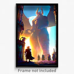 Pixel Art Poster - Colossal Fief (8 Bit Psychedelic Trippy Video Game Print)