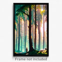 Pixel Art Poster - Tidy Woods (8 Bit Psychedelic Trippy Weird Video Game Print)