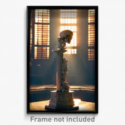 Pixel Art Poster - Warm Ossuary (8 Bit Psychedelic Trippy Video Game Print)