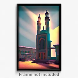 Pixel Art Poster - Shifty Mosque (8 Bit Psychedelic Trippy Video Game Print)
