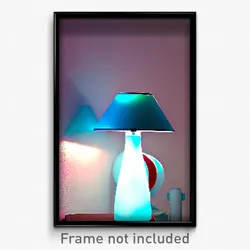 Pixel Art Poster - Light Blue Lamp (8 Bit Psychedelic Trippy Video Game Print)