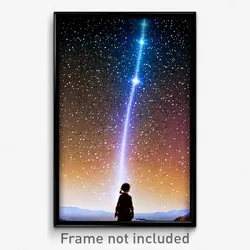Pixel Art Poster - Starry Trail (8 Bit Psychedelic Trippy Video Game Print)