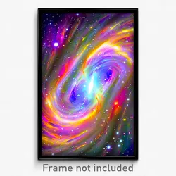 Pixel Art Poster - Vivacious Galaxy (8 Bit Psychedelic Trippy Video Game Print)