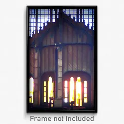 Pixel Art Poster - Unwelcoming Portcullis (8 Bit Psychedelic Video Game Print)