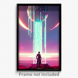 Pixel Art Poster - Fluid Empire (8 Bit Psychedelic Trippy Video Game Print)