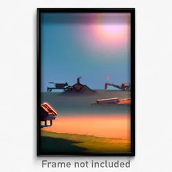 Pixel Art Poster - Distant Barrow (8 Bit Psychedelic Trippy Video Game Print)