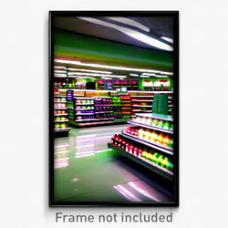 Pixel Art Poster - Slimy Grocery Store (8 Bit Psychedelic Video Game Print)