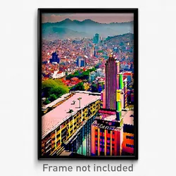 Pixel Art Poster - Spectacular Mexico City (8 Bit Psychedelic Video Game Print)