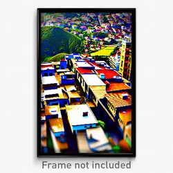 Pixel Art Poster - Rough Brazilian City (8 Bit Psychedelic Video Game Print)