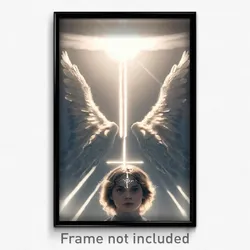 Pixel Art Poster - Angelic Head (8 Bit Psychedelic Trippy Video Game Print)