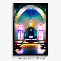 Pixel Art Poster - Oval Chapel (8 Bit Psychedelic Trippy Weird Video Game Print)