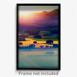 Pixel Art Poster - Distorted Country (8 Bit Psychedelic Trippy Video Game Print)