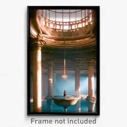 Pixel Art Poster - Worldly Cistern (8 Bit Psychedelic Trippy Video Game Print)