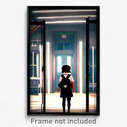 Pixel Art Poster - Creepy School (8 Bit Psychedelic Trippy Video Game Print)