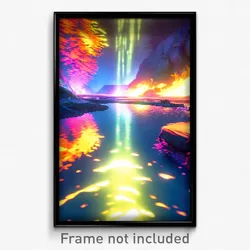 Pixel Art Poster - Crazy Brook (8 Bit Psychedelic Trippy Weird Video Game Print)